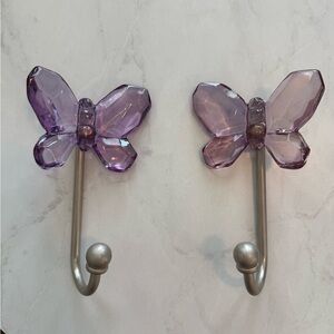 Pottery Barn Kids Lavender Butterfly Wall Hooks